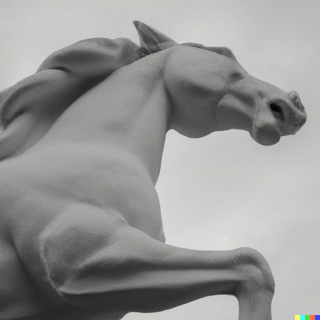 a horse, sculpture